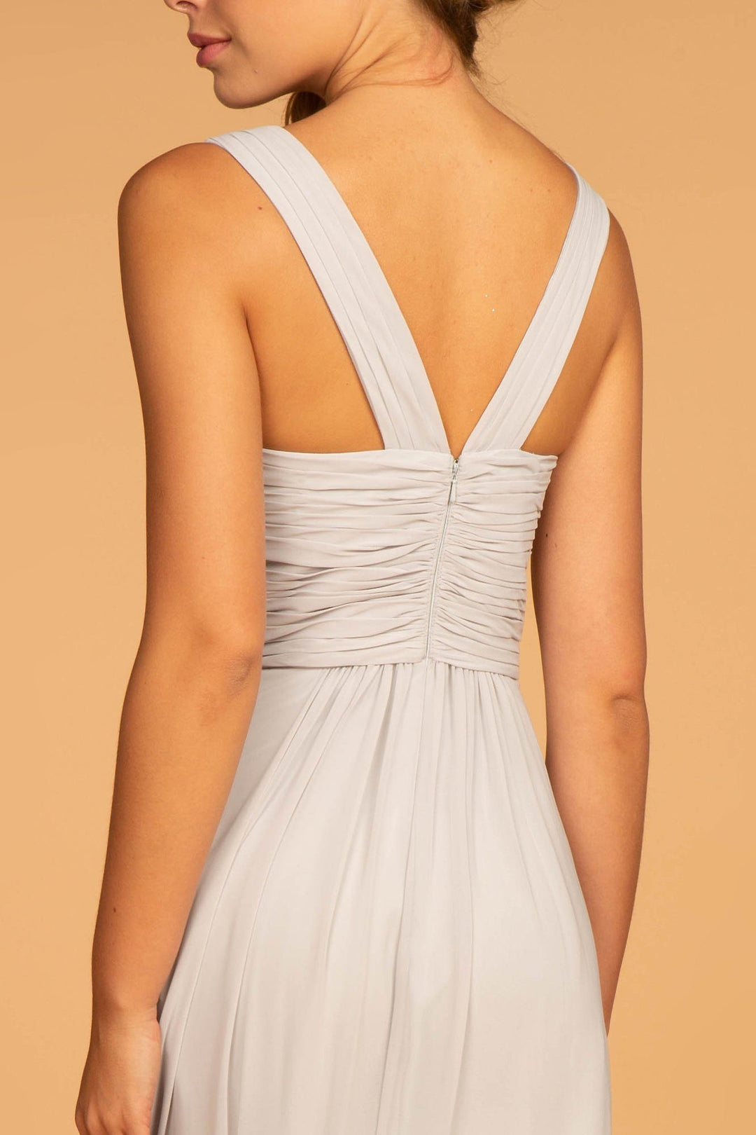 Long Chiffon Dress with Ruched Sweetheart Bodice by Elizabeth K GL2608-Long Formal Dresses-ABC Fashion