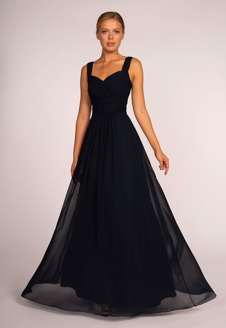 Long Chiffon Dress with Ruched Sweetheart Bodice by Elizabeth K GL2608-Long Formal Dresses-ABC Fashion