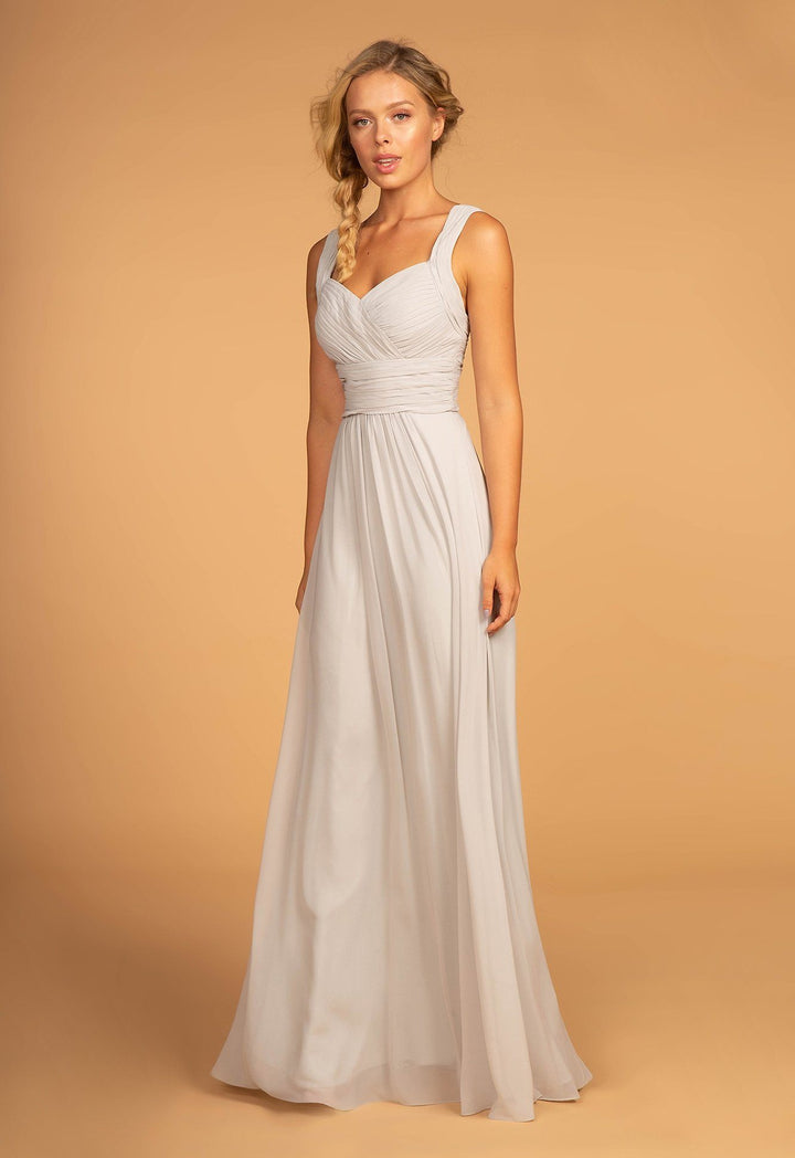 Long Chiffon Dress with Ruched Sweetheart Bodice by Elizabeth K GL2608-Long Formal Dresses-ABC Fashion
