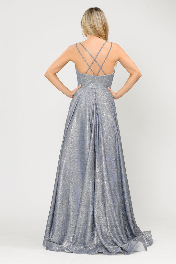 Long Foiled Glitter Sweetheart Dress by Poly USA 8714