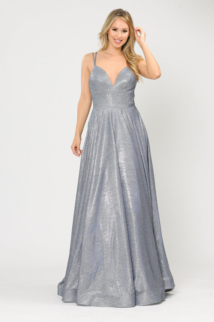 Long Foiled Glitter Sweetheart Dress by Poly USA 8714