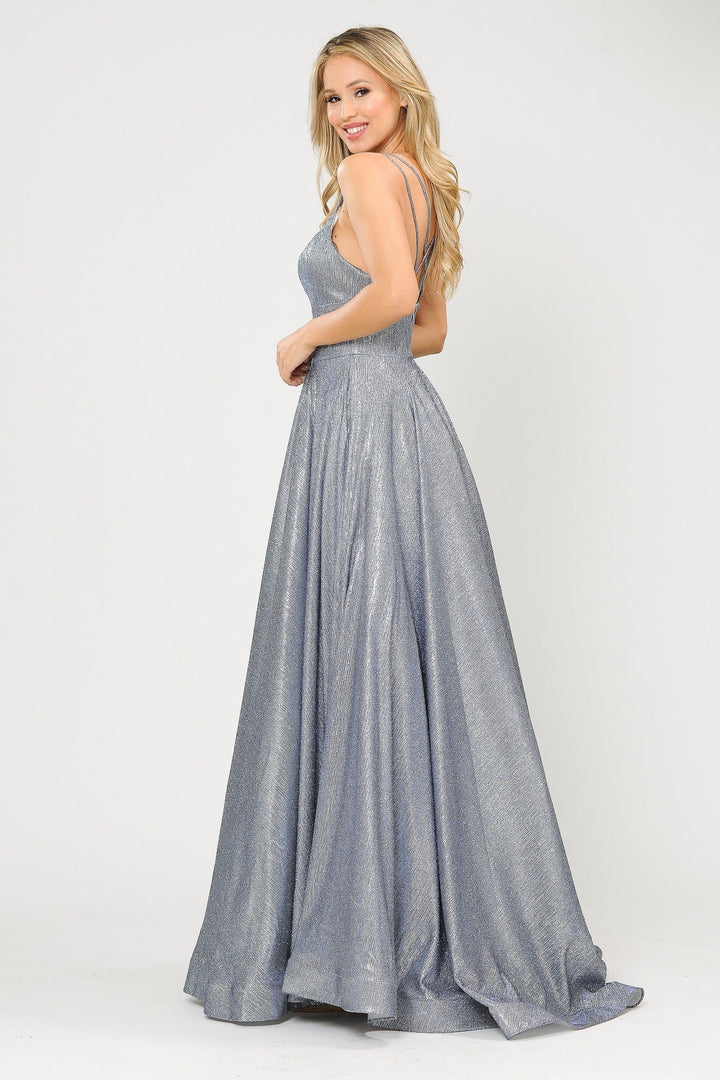 Long Foiled Glitter Sweetheart Dress by Poly USA 8714