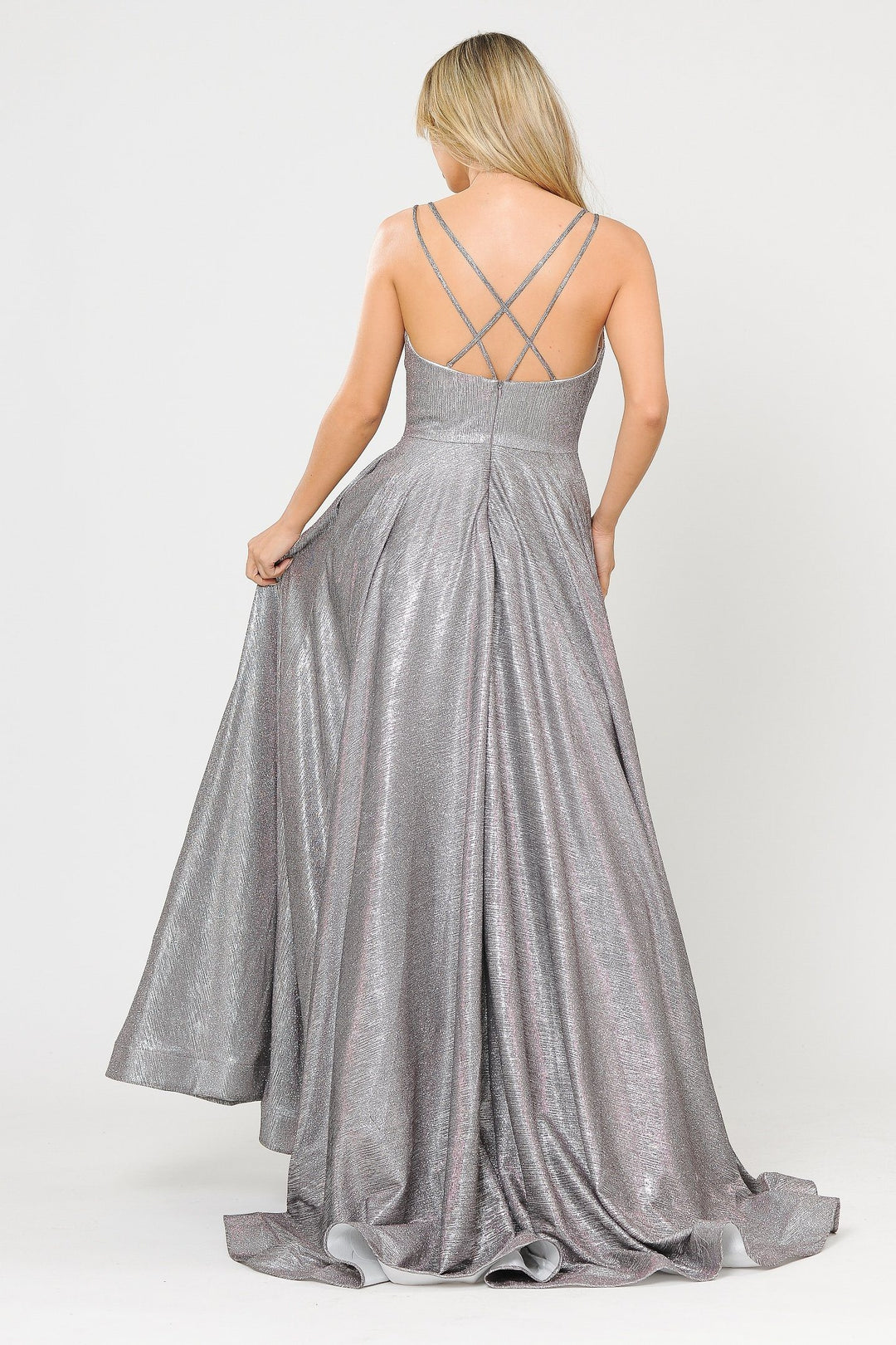 Long Foiled Glitter Sweetheart Dress by Poly USA 8714