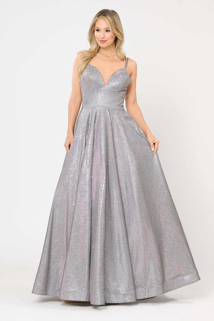 Long Foiled Glitter Sweetheart Dress by Poly USA 8714