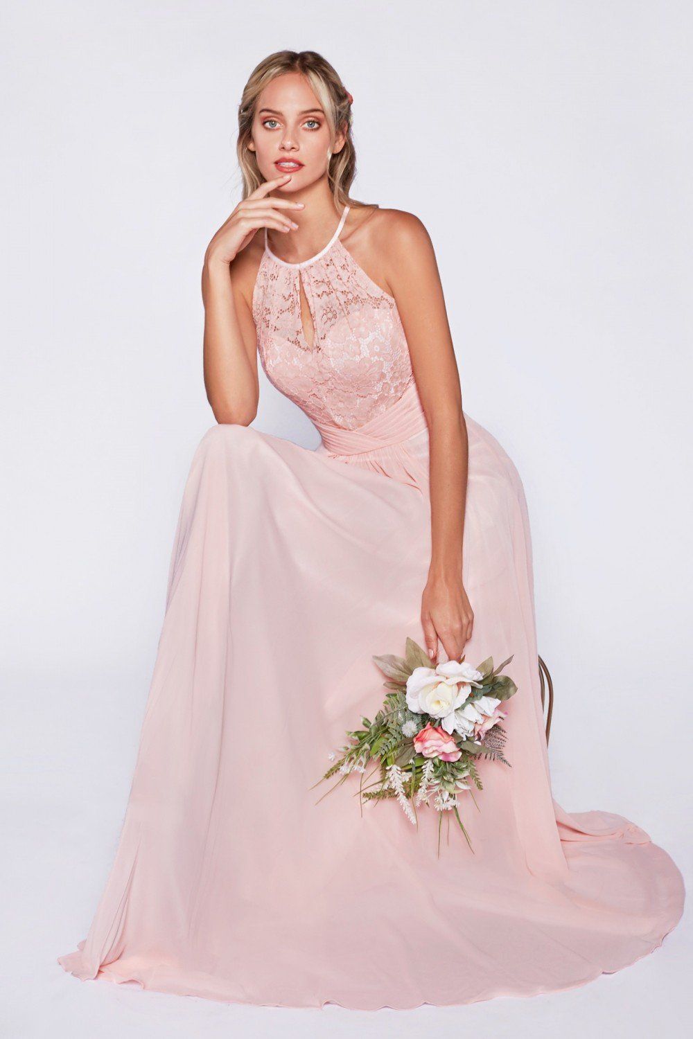 Long Lace Bodice Halter Dress by Cinderella Divine CJ228 ABC Fashion Long Lace Bodice Halter Dress by Cinderella Divine CJ228 ABC Fashion