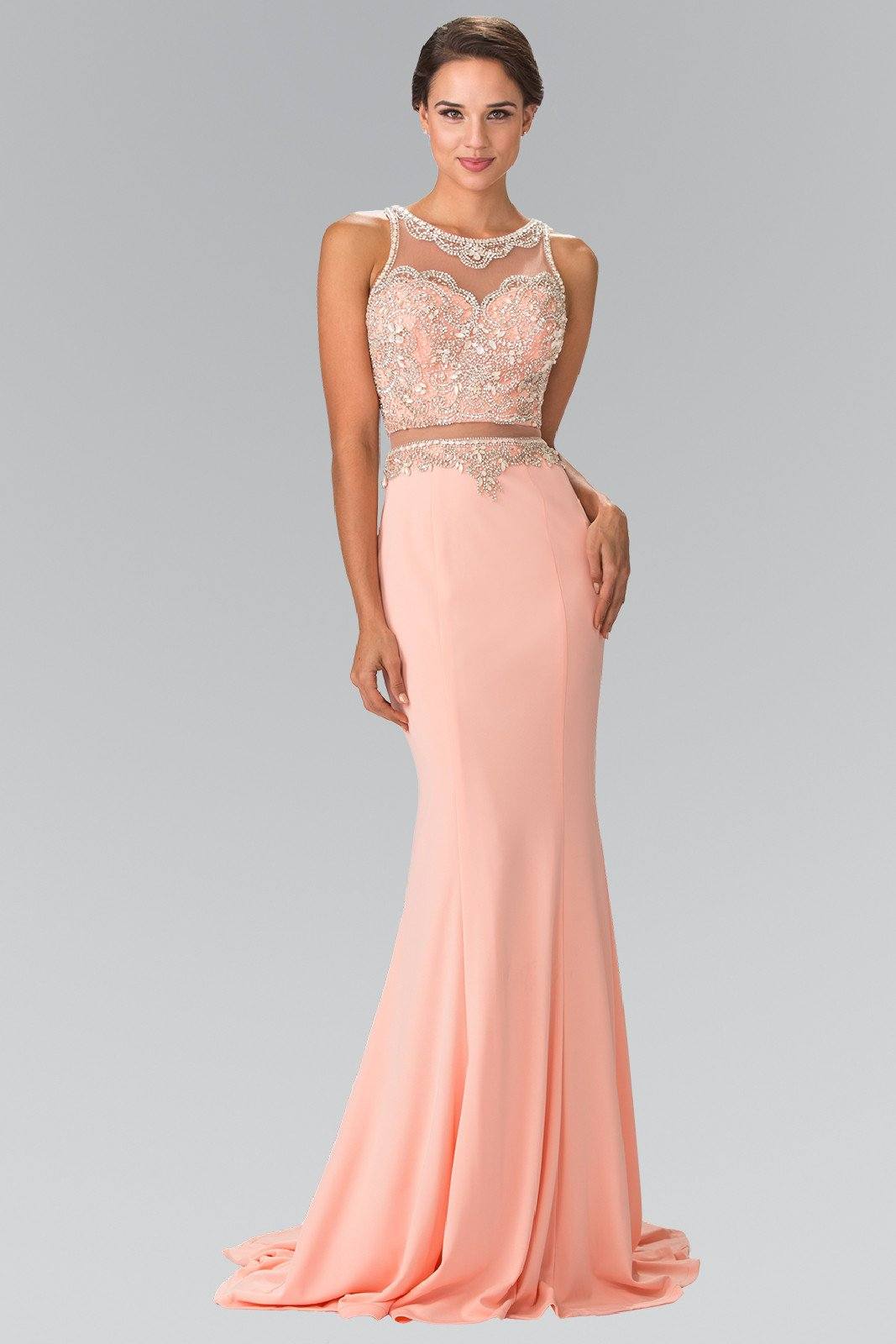 Long Mock Two-Piece Dress with Beaded Top by Elizabeth K GL2342 ABC Fashion Long Mock Two-Piece Dress with Beaded Top by Elizabeth K GL2342 ABC Fashion