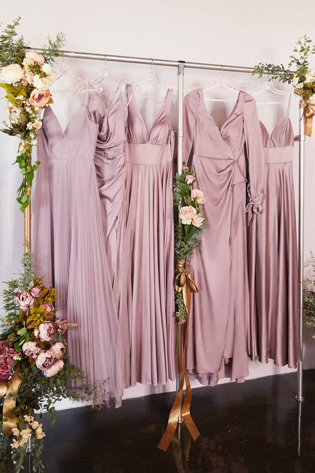 Long Satin V-Neck Dress with Slit by Cinderella Divine 7469