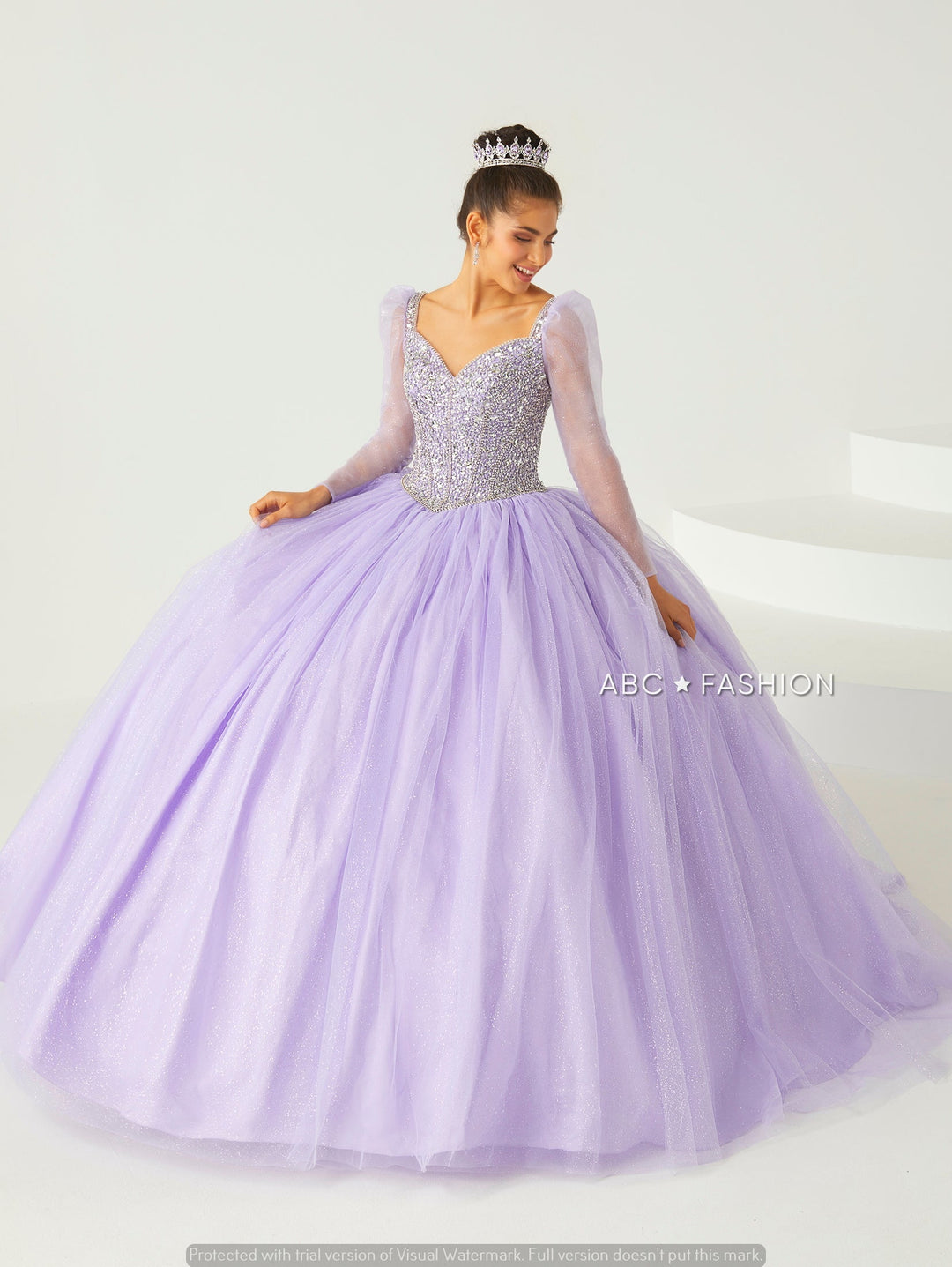 Long Sleeve Quinceanera Dress by Fiesta Gowns 56434