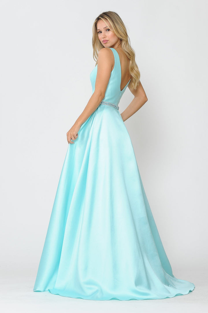 Long Sleeveless Mikado Dress by Poly USA 8678