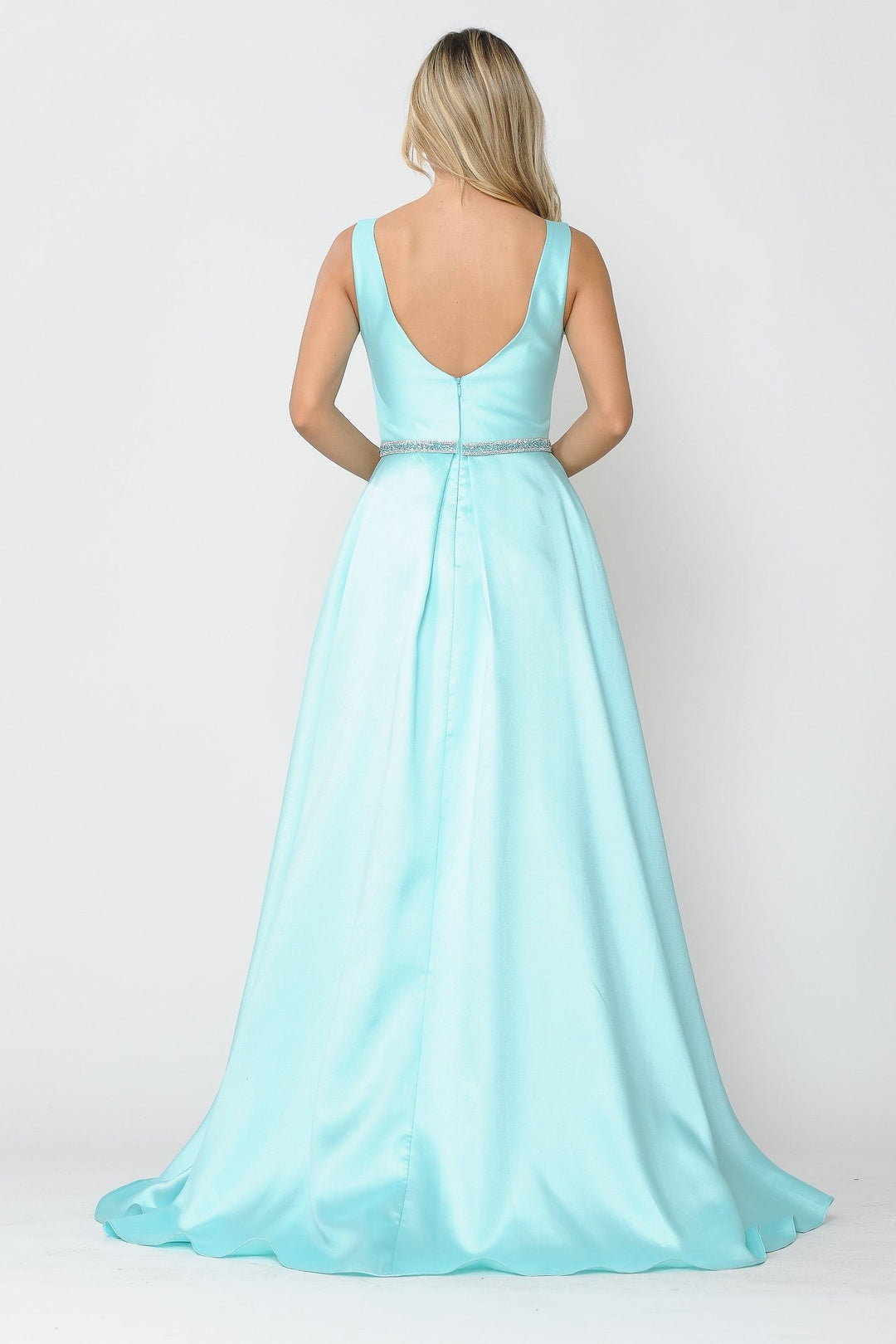 Long Sleeveless Mikado Dress by Poly USA 8678