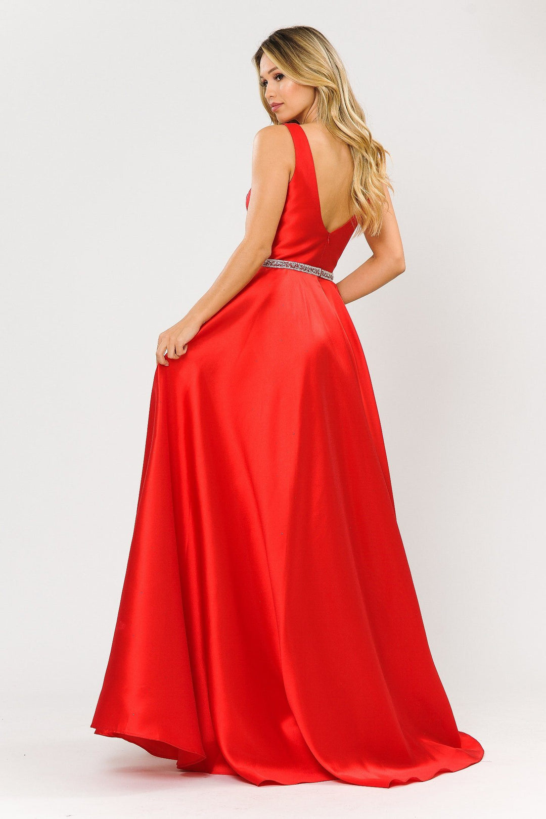 Long Sleeveless Mikado Dress by Poly USA 8678