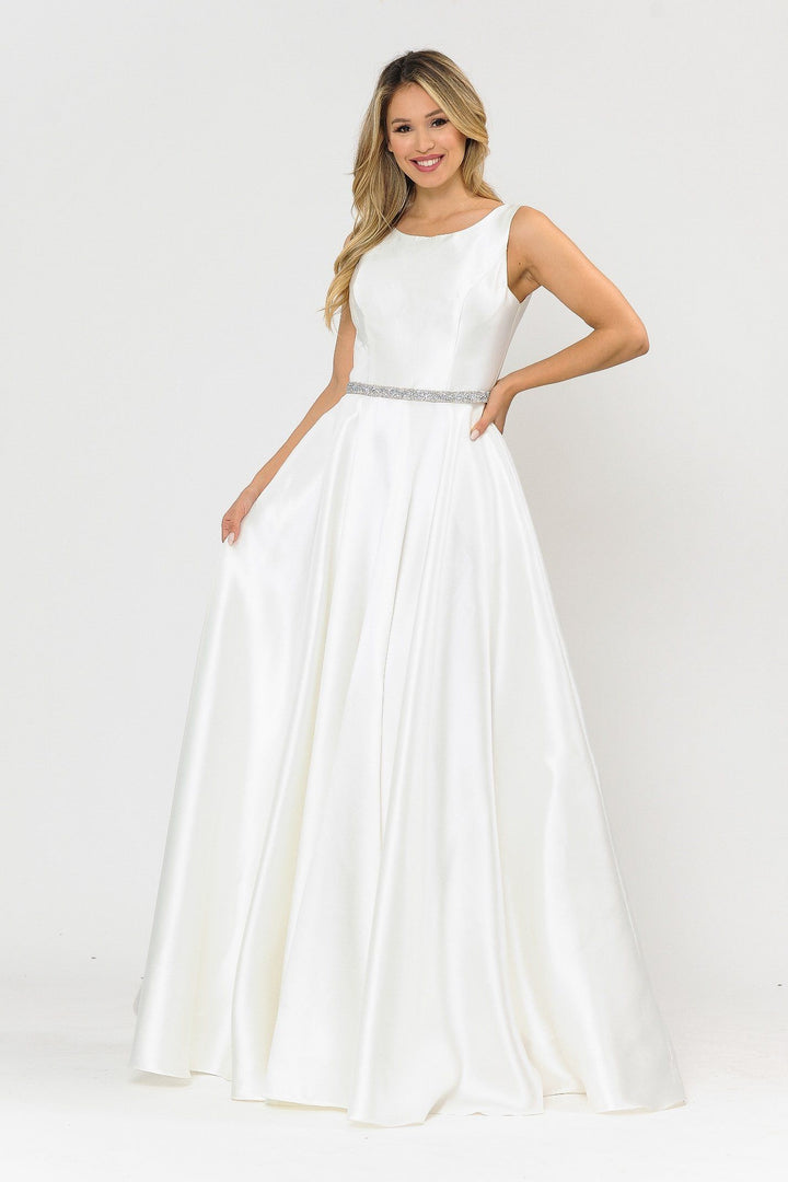 Long Sleeveless Mikado Dress by Poly USA 8678