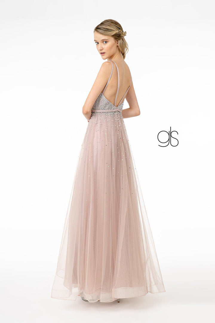 Long Sweetheart Dress with Beaded Bodice by Elizabeth K GL2892