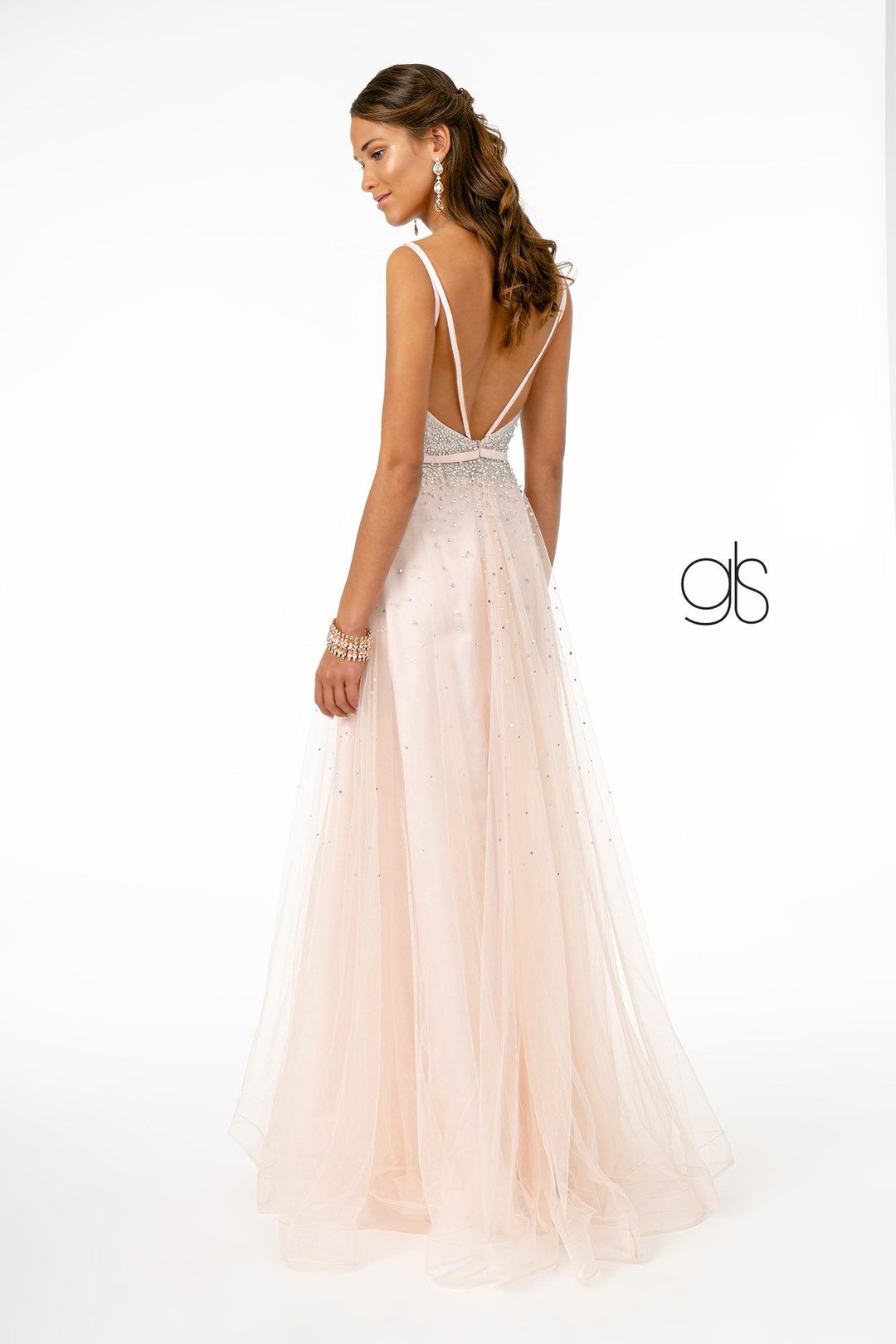 Long Sweetheart Dress with Beaded Bodice by Elizabeth K GL2892