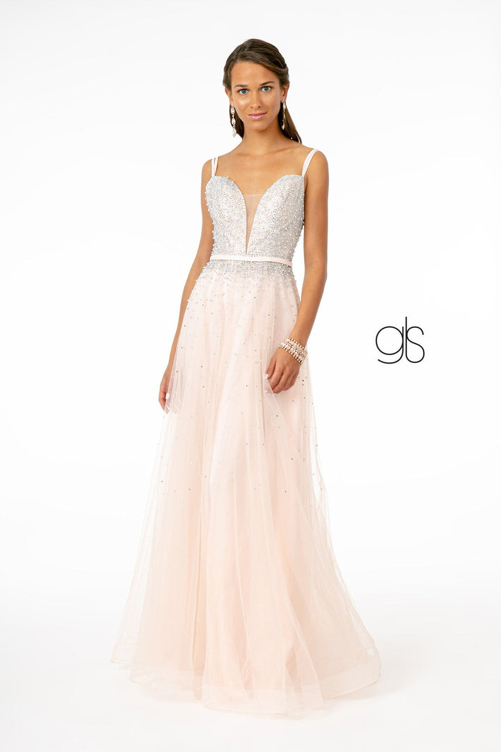 Long Sweetheart Dress with Beaded Bodice by Elizabeth K GL2892