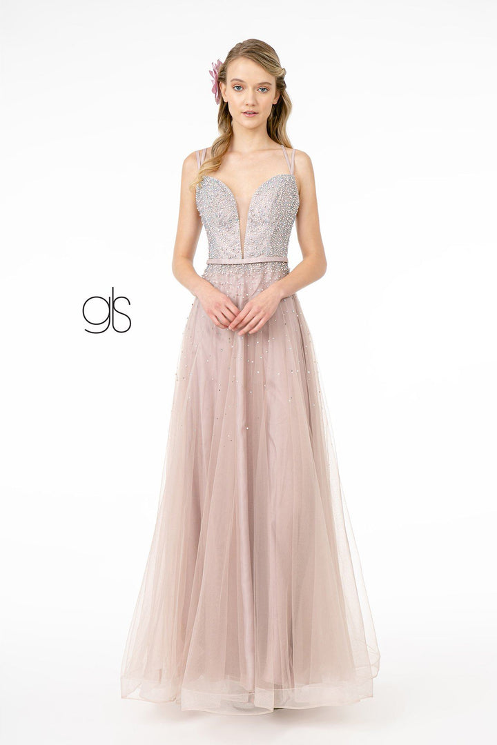 Long Sweetheart Dress with Beaded Bodice by Elizabeth K GL2892