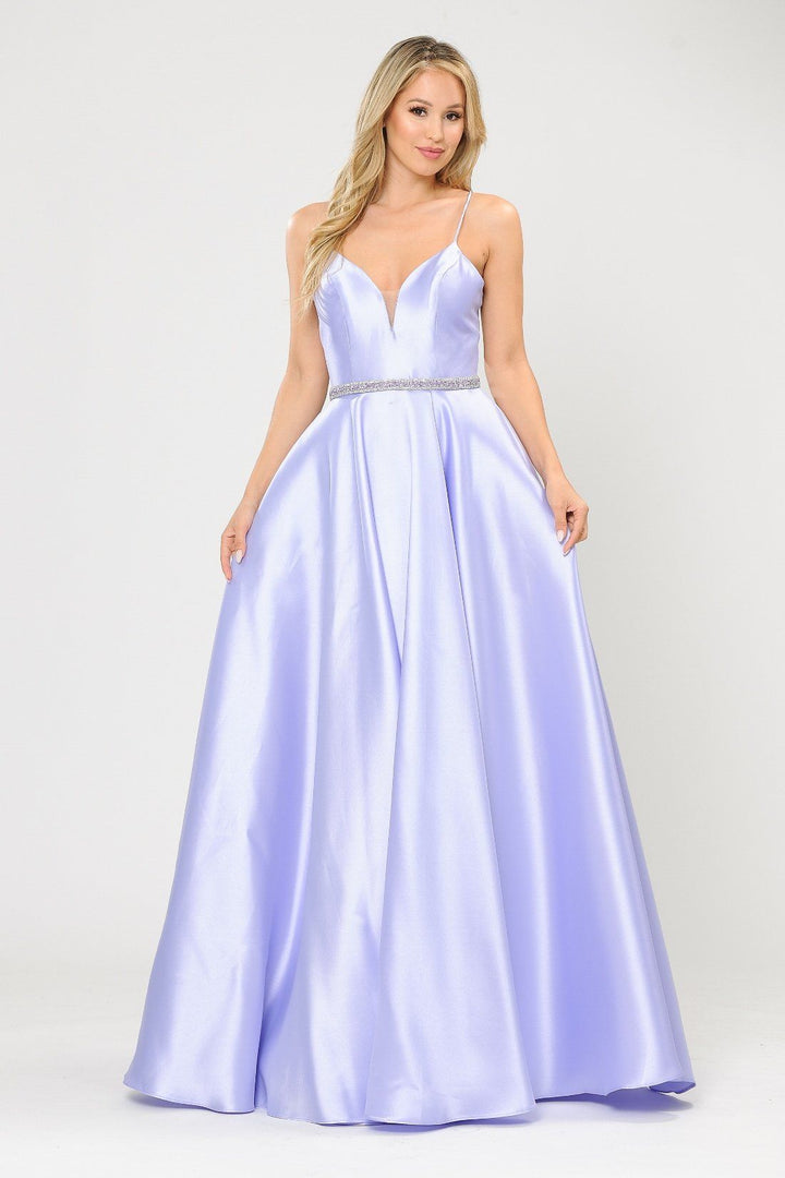 Long Sweetheart Mikado Dress with Corset Back by Poly USA 8688