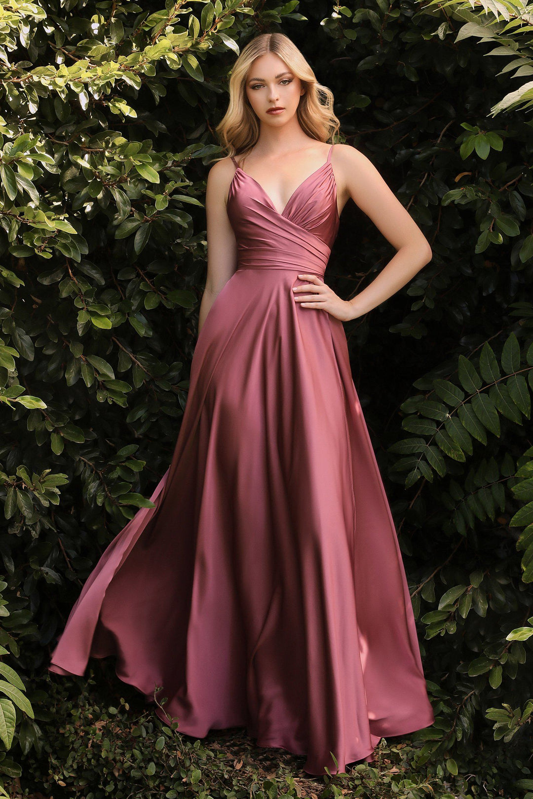 Long Sweetheart Satin Dress by Cinderella Divine 7485