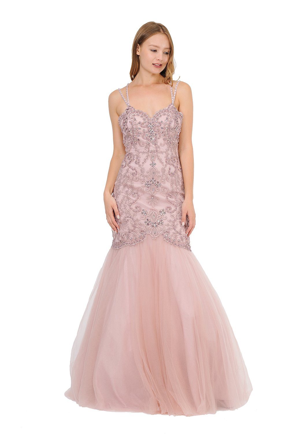 Long Trumpet Dress with Embellished Bodice by Poly USA 8352 ABC Fashion Long Trumpet Dress with Embellished Bodice by Poly USA 8352 ABC Fashion