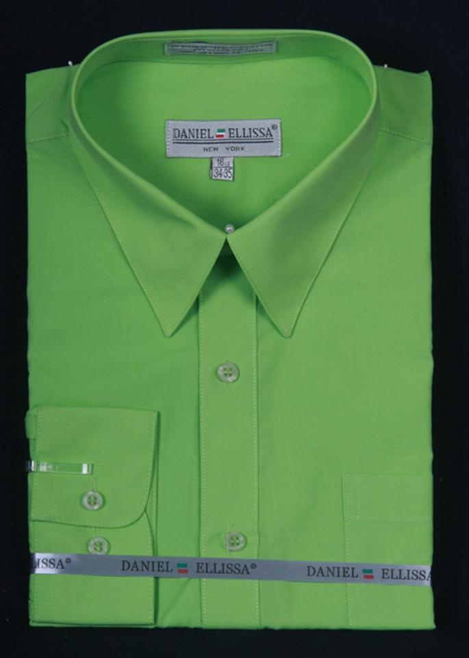 Men's Apple Green Long Sleeve Dress Shirt 22.5 35/36 / Apple Green Men's Apple Green Long Sleeve Dress Shirt 22.5 35/36 / Apple Green