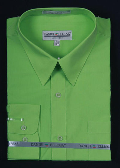 Men's Apple Green Long Sleeve Dress Shirt-Men's Dress Shirts-ABC Fashion