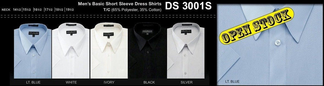 Men's Basic Short Sleeve Dress Shirts-Men's Dress Shirts-ABC Fashion