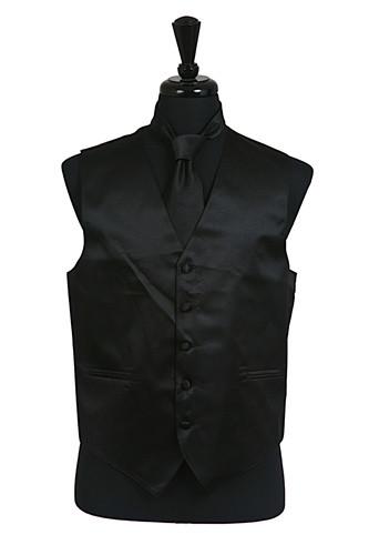 Men's Black Satin Vests with Neck Tie - $35.00 ABC Fashion Men's Black Satin Vests with Neck Tie - $35.00 ABC Fashion