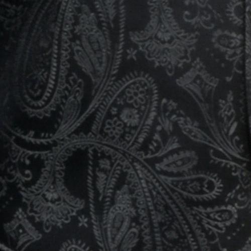 Men's Charcoal Paisley Vest with Neck Tie-Men's Vests-ABC Fashion