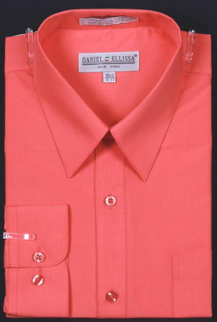 Mens coral dress shirt online