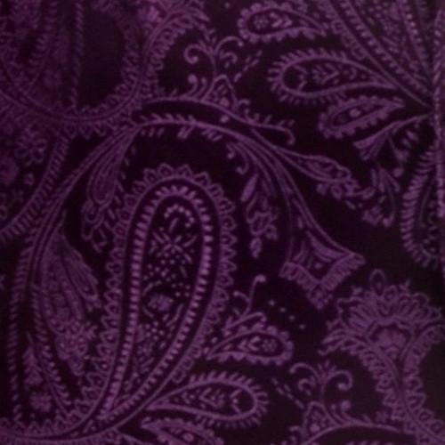 Men's Eggplant Paisley Vest with Neck Tie-Men's Vests-ABC Fashion