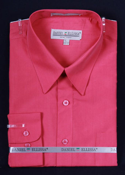 Men's Fuchsia Long Sleeve Dress Shirt-Men's Dress Shirts-ABC Fashion