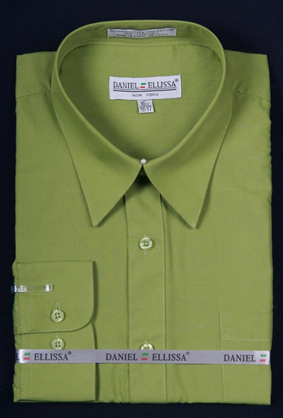 Men's Lime Green Long Sleeve Dress Shirt-Men's Dress Shirts-ABC Fashion
