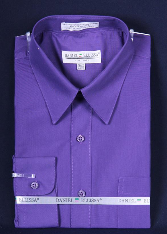 Men's Purple Long Sleeve Dress Shirt 15.5 32/33 / Purple Men's Purple Long Sleeve Dress Shirt 15.5 32/33 / Purple