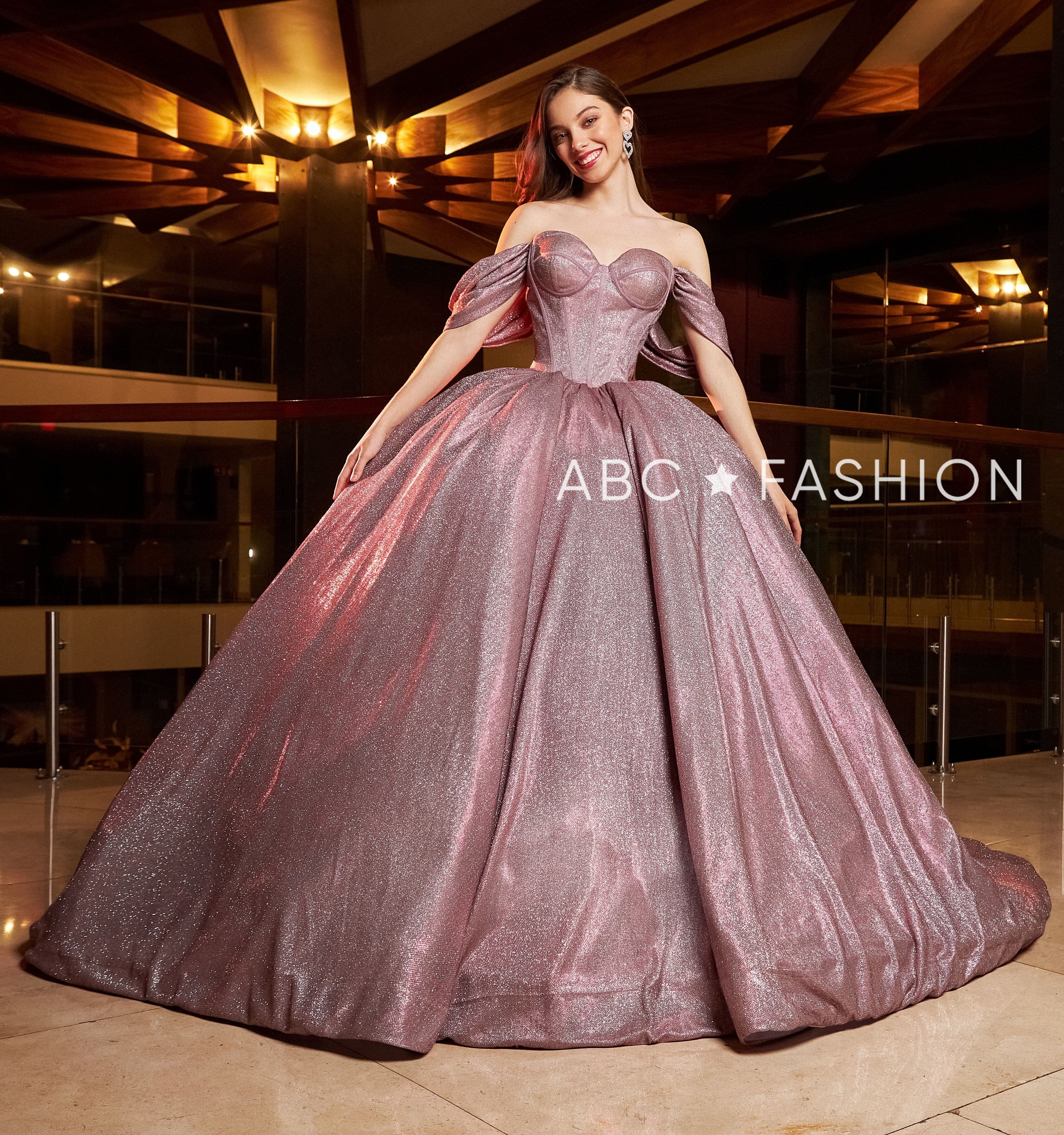 Metallic Off Shoulder Quinceanera Dress by Ragazza EV21-621 – ABC