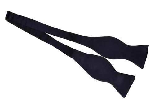 Navy Blue Silk Self Tie Bow Ties-Men's Bow Ties-ABC Fashion