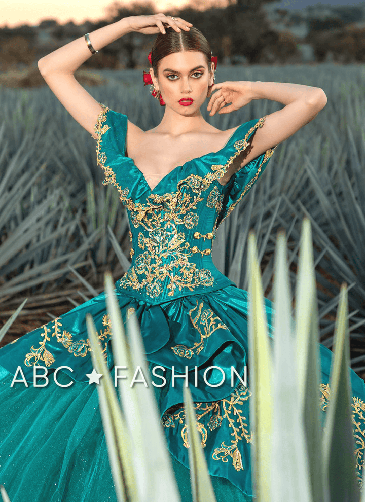 Off Shoulder Charro Quinceanera Dress by Ragazza M35-135