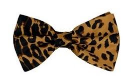 Pink/Black Leopard Print Bow Ties with Matching Pocket Squares-Men's Bow Ties-ABC Fashion