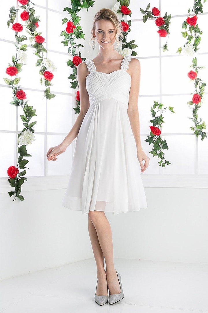 Pleated Short Sleeveless Dress by Cinderella Divine 3801