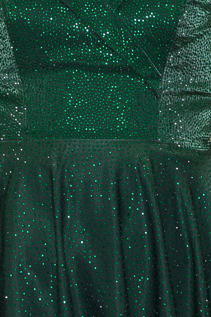 Plus Size Rhinestone Off Shoulder Gown by Poly USA W1112