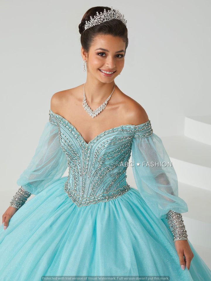 Puff Sleeves Quinceanera Dress by House of Wu 26012