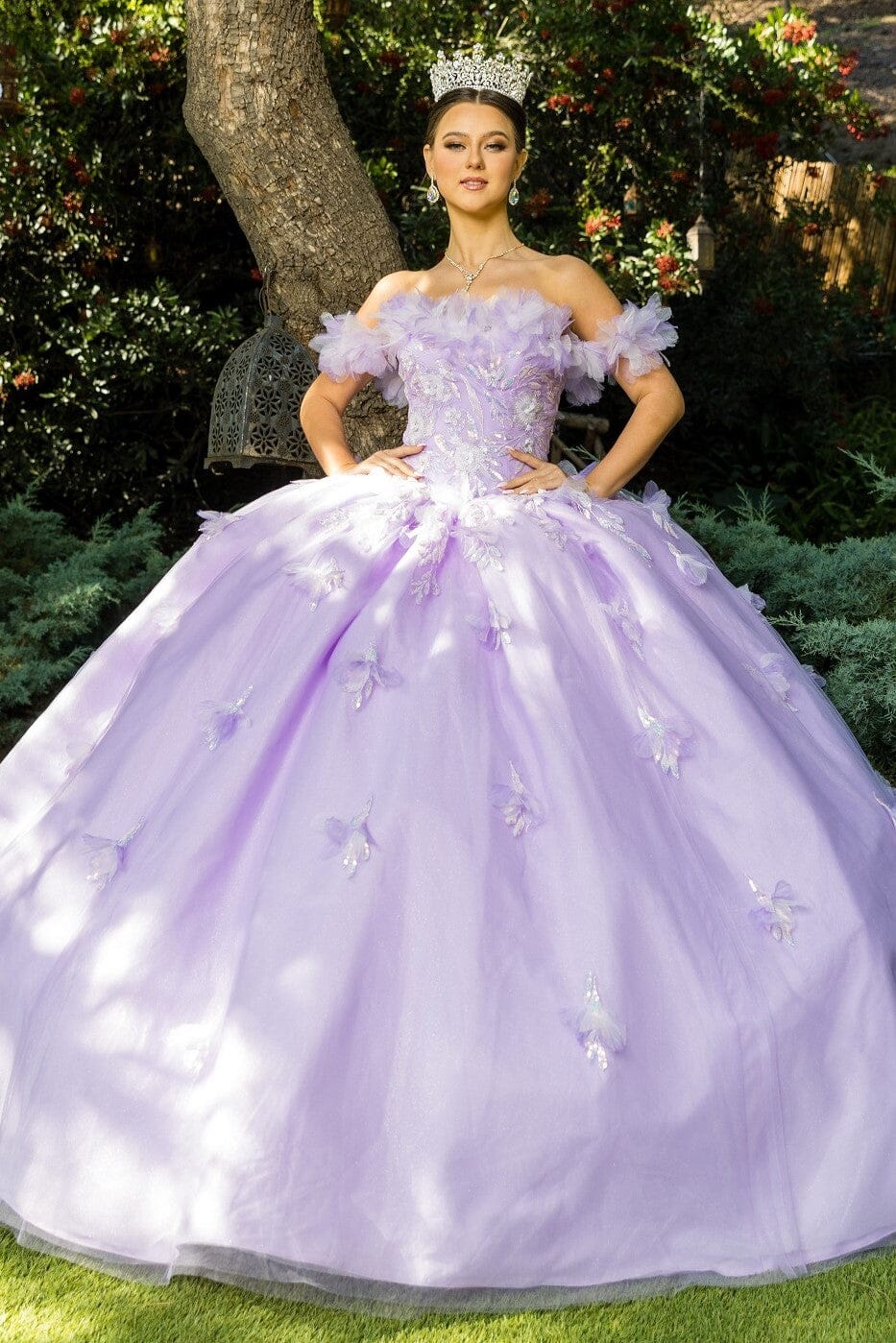 Ruffled Bodice Off Shoulder Ball Gown by Cinderella Couture 8065J M / Lilac Ruffled Bodice Off Shoulder Ball Gown by Cinderella Couture 8065J M / Lilac