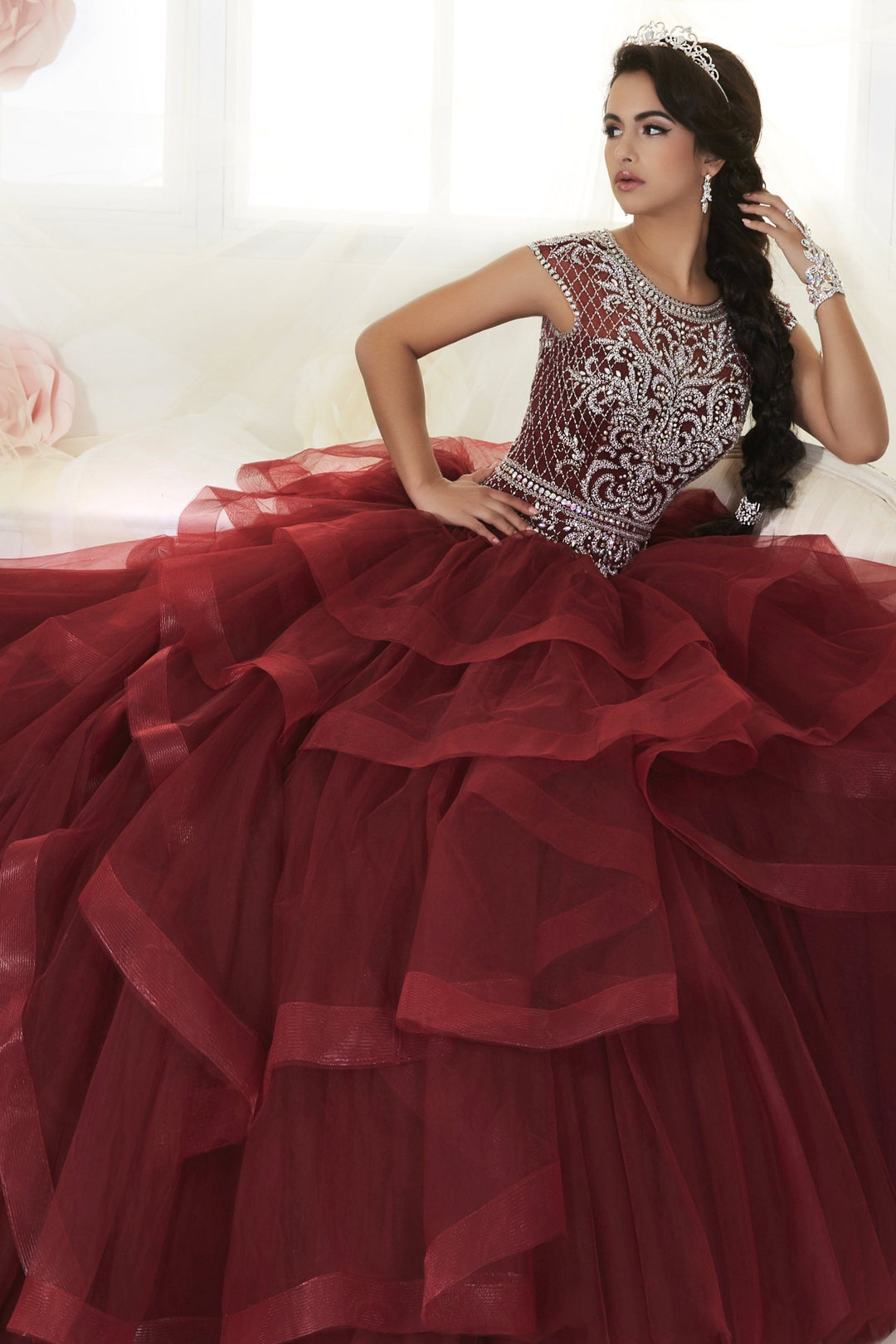 Ruffled Cap Sleeve Quinceanera Dress by House of Wu 26886-Quinceanera Dresses-ABC Fashion
