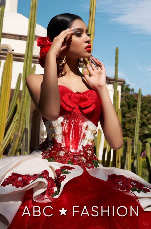 Ruffled Charro Quince Dress by Ragazza Fashion M25-125 13 / Black/Red Ruffled Charro Quince Dress by Ragazza Fashion M25-125 13 / Black/Red