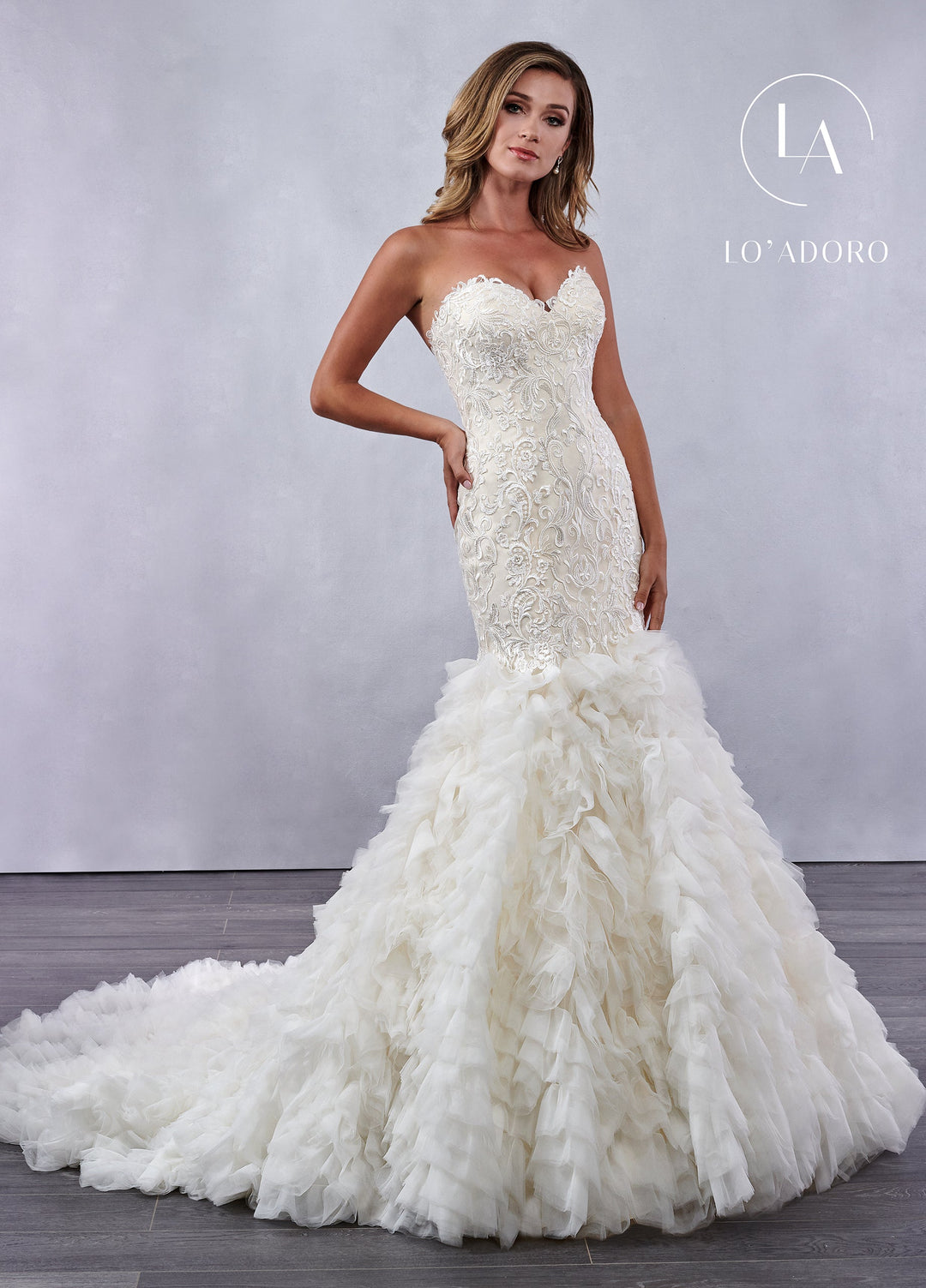 Ruffled Mermaid Bridal Gown by Mary's Bridal M712