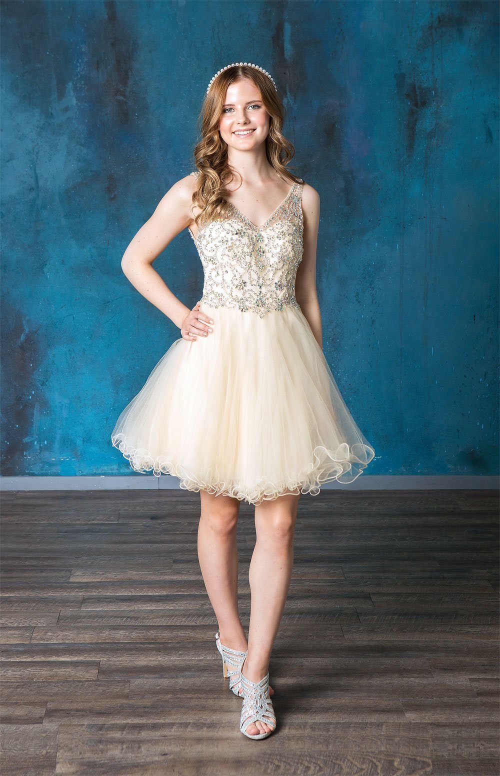Ruffled Short V-Neck Tulle Dress by Calla KY72071 – ABC Fashion
