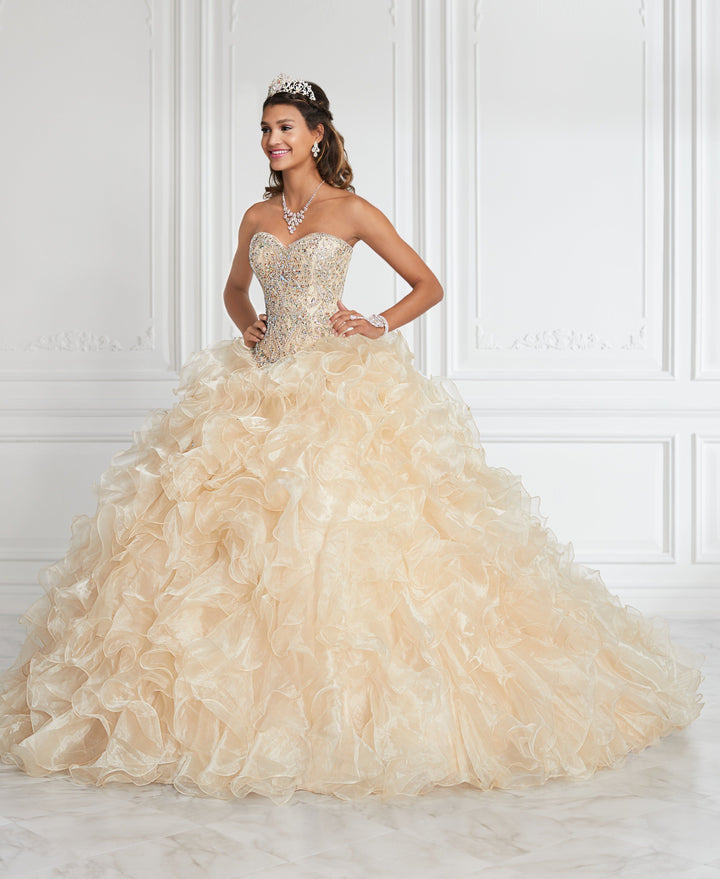 Ruffled Strapless Quinceanera Dress by House of Wu 26833-Quinceanera Dresses-ABC Fashion