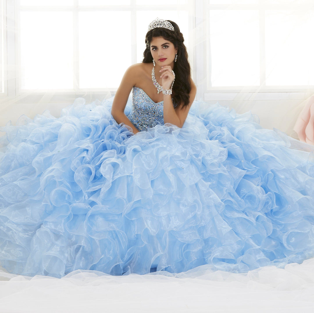 Ruffled Strapless Quinceanera Dress by House of Wu 26833-Quinceanera Dresses-ABC Fashion