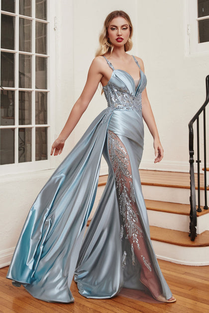 Ladivine CD254C - Cowl Corset Plus Plus Size Prom Dress – Couture