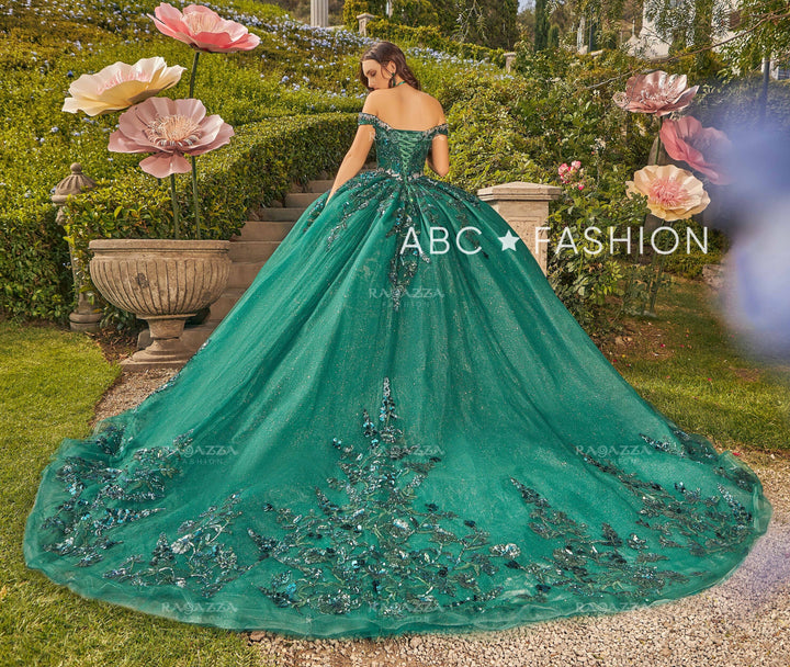 Sequin Off Shoulder Quinceanera Dress by Ragazza EV32-632