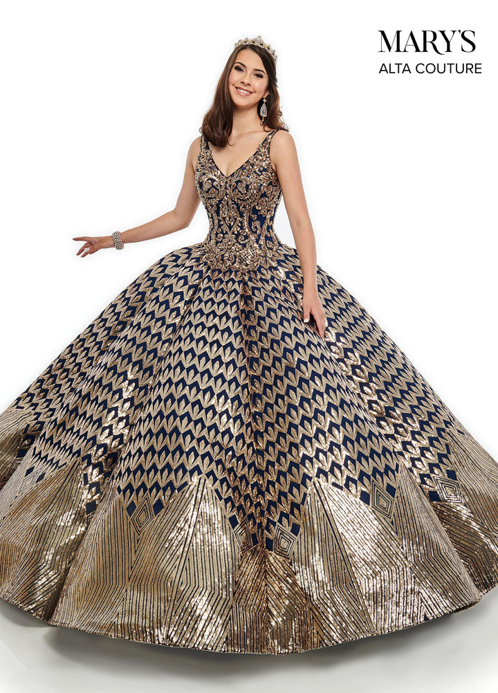 Sequin V-Neck Quinceanera Dress by Alta Couture MQ3040-Quinceanera Dresses-ABC Fashion